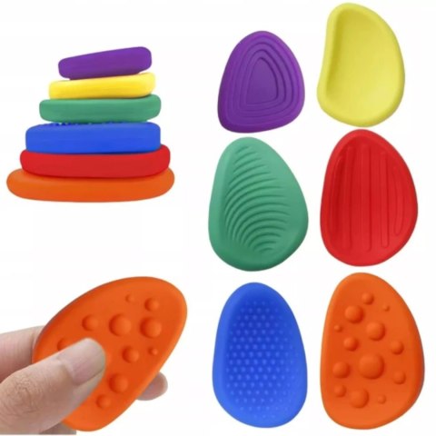 Luxma Zestaw 6x Kamienie Antystresowe SILIKONOWE Fidget Toy Sensoryczne ADHD