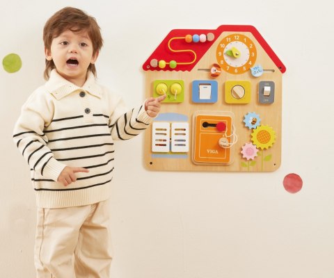 Viga Viga 44823 Drewniana Tablica Manipulacyjna Domek Odkrywania i Nauki