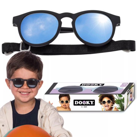 Dooky Dooky Hawaii BLACK Okulary przeciwsłoneczne dla dzieci elastyczne 6-36M