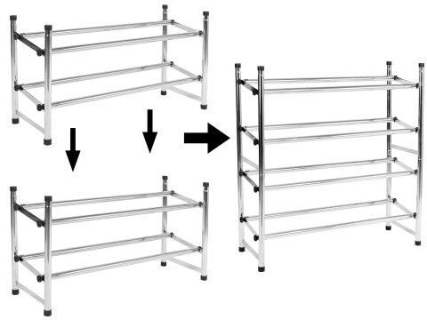 Regał półka na buty Lena metalowa 1 moduł chrom