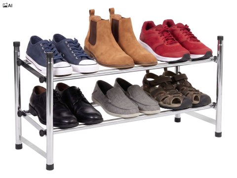 Regał półka na buty Lena metalowa 1 moduł chrom