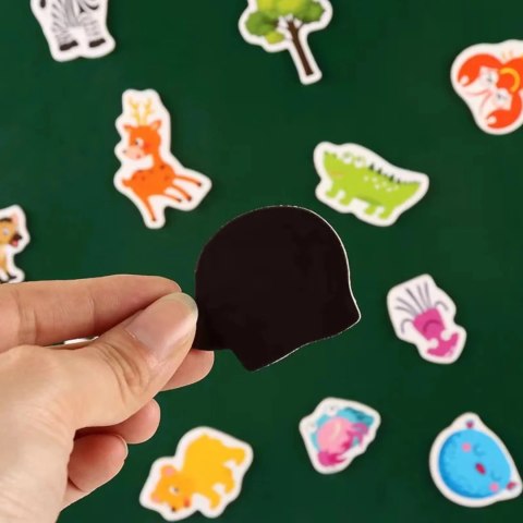 Luxma Magnesy na lodówkę zwierzęta piankowe 36 elementów pojemnik