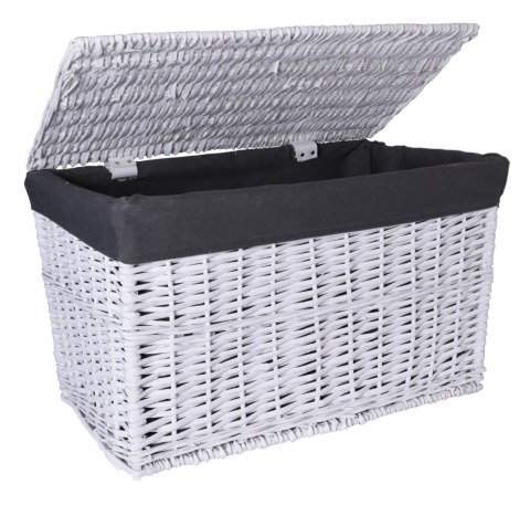 Kufer wiklinowy 56x34x34 cm 65L biało-szary Kufer wiklinowy 56x34x34 cm 65L biało-szary