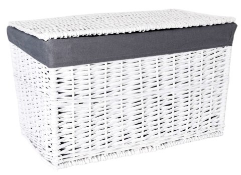 Kufer wiklinowy 56x34x34 cm 65L biało-szary Kufer wiklinowy 56x34x34 cm 65L biało-szary