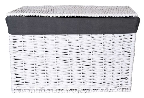 Kufer wiklinowy 56x34x34 cm 65L biało-szary Kufer wiklinowy 56x34x34 cm 65L biało-szary