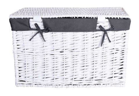 Kufer wiklinowy 56x34x34 cm 65L biało-szary Kufer wiklinowy 56x34x34 cm 65L biało-szary