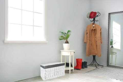Kufer wiklinowy 56x34x34 cm 65L biało-szary Kufer wiklinowy 56x34x34 cm 65L biało-szary