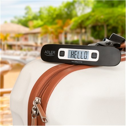Adler | Travel Luggage Scale | AD 8190 | Maksymalna waga (udźwig) 50 kg | Dokładność 10 g | Czarny Adler | Travel Luggage Scale | AD 8190 | Maksymalna waga (udźwig) 50 kg | Dokładność 10 g | Czarny