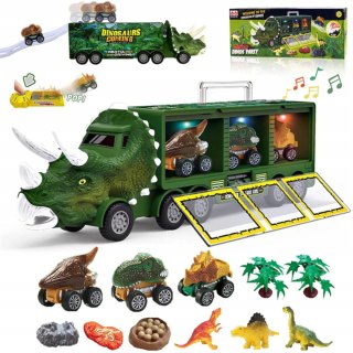 Luxma Ciężarówka dinozaur z autami auta tir laweta 1300A