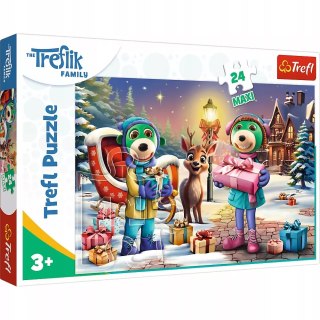Trefl Puzzle 24 Maxi 24 el. Rodzina Treflików Zimowy czas z Treflikami 14360