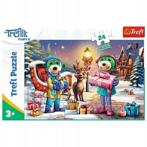Trefl Puzzle 24 Maxi 24 el. Rodzina Treflików Zimowy czas z Treflikami 14360