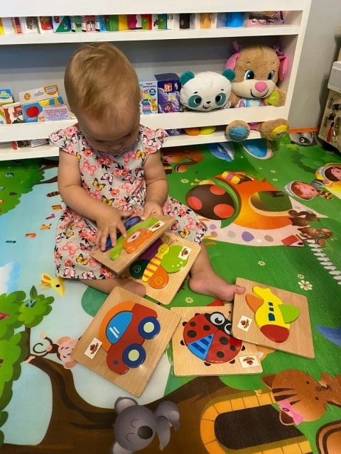 Luxma Puzzle drewniane edukacyjne klocki dla dzieci 15Mi