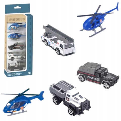 Luxma Zestaw pojazdów policyjnych resoraki autka 3 wozy i 2 helikoptery 6134P Luxma Zestaw pojazdów policyjnych resoraki autka 3 wozy i 2 helikoptery 6134P