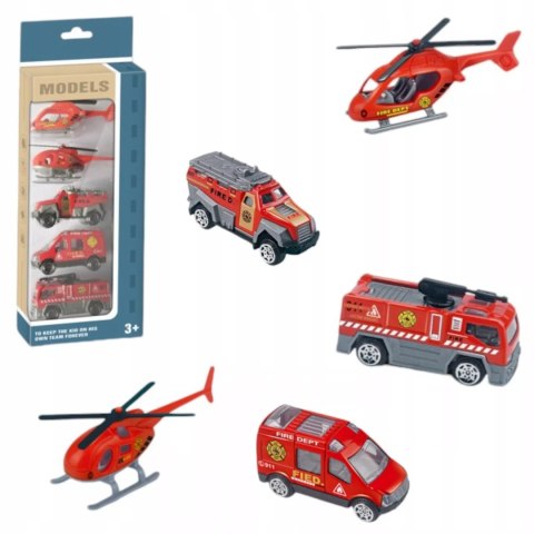 Luxma Zestaw pojazdów strażackich resoraki helikopter dla dzieci 6136 Luxma Zestaw pojazdów strażackich resoraki helikopter dla dzieci 6136