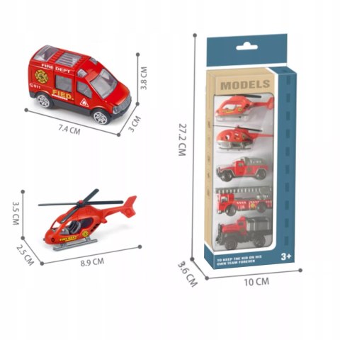 Luxma Zestaw pojazdów strażackich resoraki helikopter dla dzieci 6136 Luxma Zestaw pojazdów strażackich resoraki helikopter dla dzieci 6136