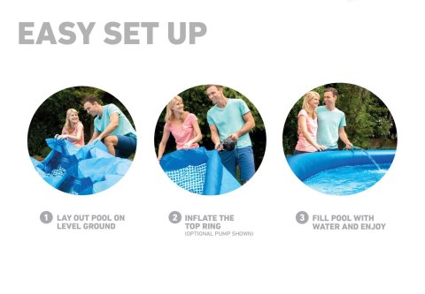 Intex | Basen Easy Set z pompą filtrującą | Niebieski Intex | Basen Easy Set z pompą filtrującą | Niebieski