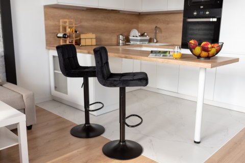 Hoker barowy Arako Black czarny Velvet Hoker barowy Arako Black czarny Velvet
