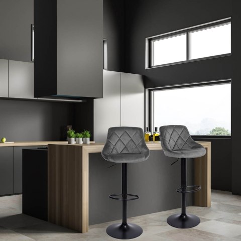 Hoker barowy CYDRO BLACK grafitowy Velvet Hoker barowy CYDRO BLACK grafitowy Velvet