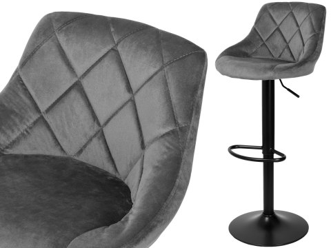 Hoker barowy CYDRO BLACK grafitowy Velvet Hoker barowy CYDRO BLACK grafitowy Velvet