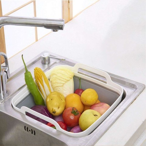 Miska składana z odpływem bialo-szara COMPACT Miska składana z odpływem bialo-szara COMPACT