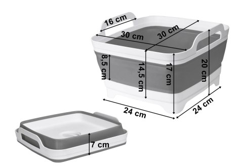 Miska składana z odpływem bialo-szara COMPACT Miska składana z odpływem bialo-szara COMPACT