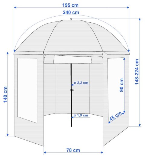 Parasol wędkarski namiot z osłoną JUKON maskujący Parasol wędkarski namiot z osłoną JUKON maskujący
