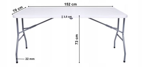 Stół cateringowy RICO składany w walizkę 152 cm biały Stół cateringowy RICO składany w walizkę 152 cm biały
