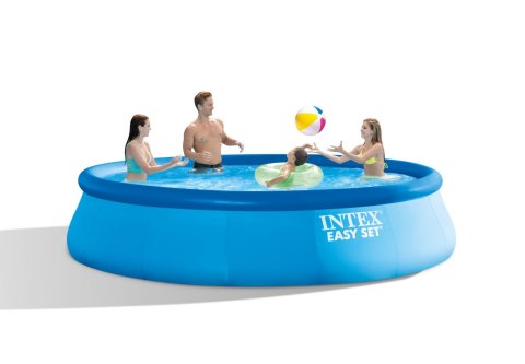 Zestaw basenowy Intex | Easy Set z pompą filtrującą, drabinką zabezpieczającą, ściereczką do podłoża, pokrywą | Niebieski Zestaw basenowy Intex | Easy Set z pompą filtrującą, drabinką zabezpieczającą, ściereczką do podłoża, pokrywą | Niebieski