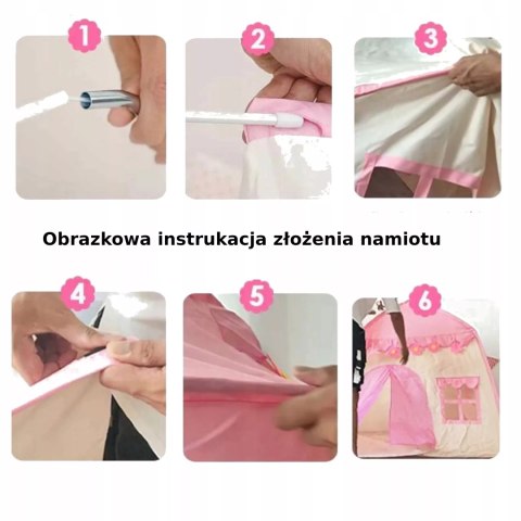 Luxma Namiot domek ogrodowy z podłogą dla dziewczynek różowy 600-25 Luxma Namiot domek ogrodowy z podłogą dla dziewczynek różowy 600-25