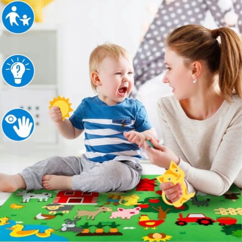 Luxma Tablica filcowa zabawka filcowa mata na rzepy farma F21 Luxma Tablica filcowa zabawka filcowa mata na rzepy farma F21
