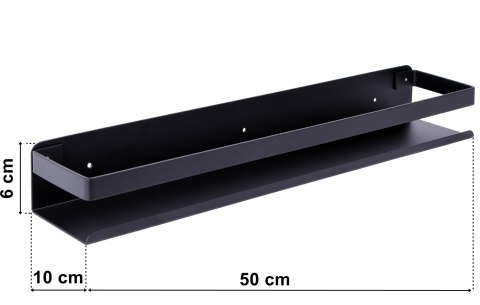 Półka łazienkowa loftowa Megara 50 cm czarna Półka łazienkowa loftowa Megara 50 cm czarna