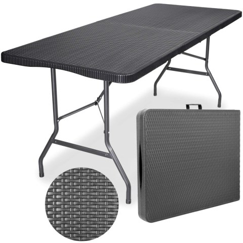 Stół cateringowy RATTAN składany w walizkę - 180 cm szary Stół cateringowy RATTAN składany w walizkę - 180 cm szary