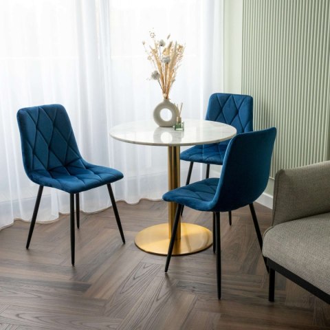 Krzesło welurowe tapicerowane Madison granatowe Velvet Krzesło welurowe tapicerowane Madison granatowe Velvet