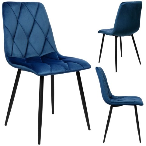 Krzesło welurowe tapicerowane Madison granatowe Velvet Krzesło welurowe tapicerowane Madison granatowe Velvet
