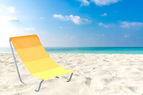 Leżak turystyczny plażowy składany OLEK - żółty Leżak turystyczny plażowy składany OLEK - żółty