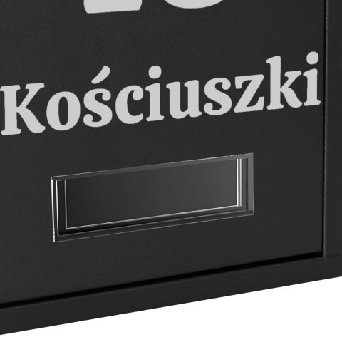 Skrzynka pocztowa na listy Gustav czarna z napisami Skrzynka pocztowa na listy Gustav czarna z napisami