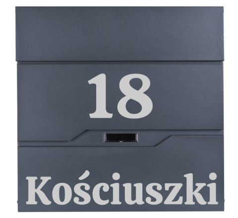 Skrzynka pocztowa na listy Vidar antracyt z napisami Skrzynka pocztowa na listy Vidar antracyt z napisami