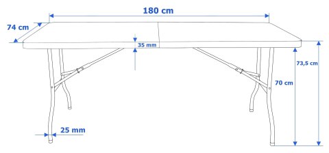 Stół cateringowy FETA składany w walizkę 180 cm czarny Stół cateringowy FETA składany w walizkę 180 cm czarny