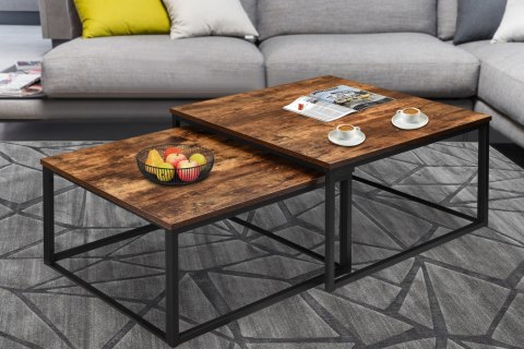 Stoliki kawowe loft Velen Rustic postarzany dąb Stoliki kawowe loft Velen Rustic postarzany dąb