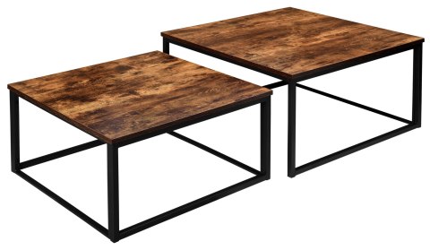 Stoliki kawowe loft Velen Rustic postarzany dąb Stoliki kawowe loft Velen Rustic postarzany dąb