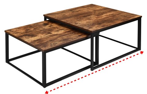 Stoliki kawowe loft Velen Rustic postarzany dąb Stoliki kawowe loft Velen Rustic postarzany dąb