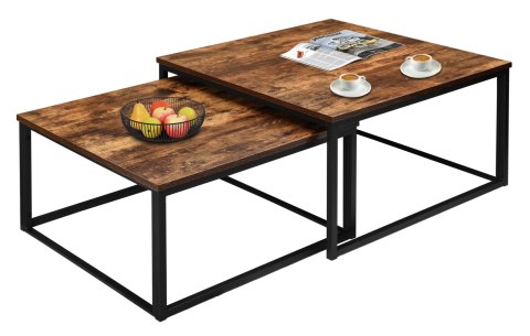 Stoliki kawowe loft Velen Rustic postarzany dąb Stoliki kawowe loft Velen Rustic postarzany dąb