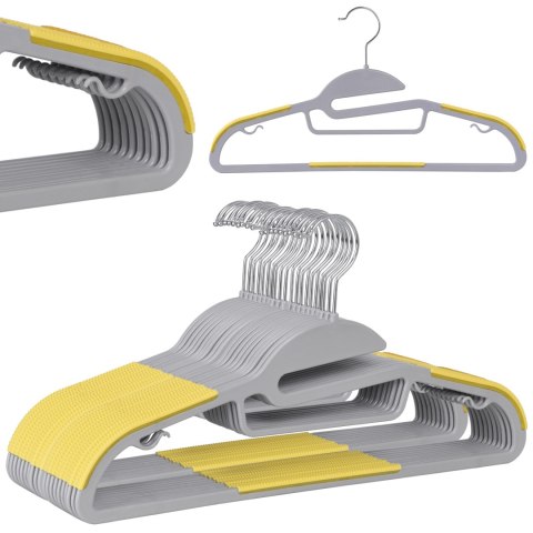 Wieszak Flexi komplet 20 sztuk szaro-żółty Wieszak Flexi komplet 20 sztuk szaro-żółty