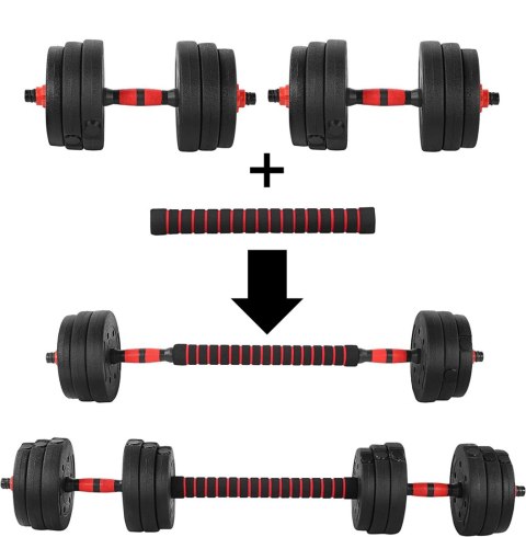 Hantle sztanga 2w1 do ćwiczeń Maximus 2x 10kg Hantle sztanga 2w1 do ćwiczeń Maximus 2x 10kg