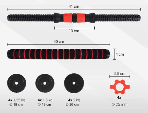 Hantle sztanga 2w1 do ćwiczeń Maximus 2x 10kg Hantle sztanga 2w1 do ćwiczeń Maximus 2x 10kg