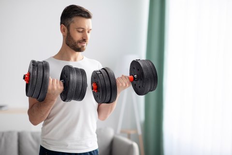Hantle sztanga 2w1 do ćwiczeń Maximus 2x 10kg Hantle sztanga 2w1 do ćwiczeń Maximus 2x 10kg
