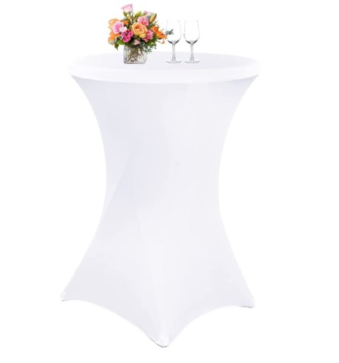 Pokrowiec na stolik koktajlowy BIAŁY 80 cm Pokrowiec na stolik koktajlowy BIAŁY 80 cm