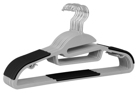Wieszak Flexi komplet 10 sztuk szaroczarny Wieszak Flexi komplet 10 sztuk szaroczarny