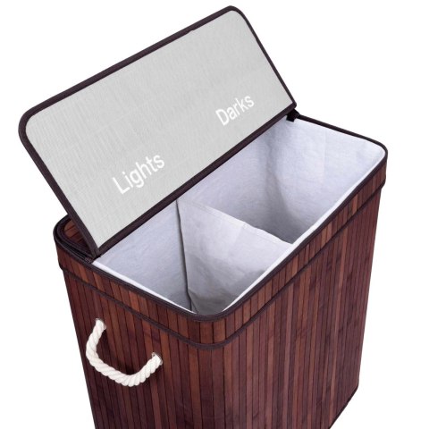 Kosz na pranie bambusowy z pokrywą 100L wenge Kosz na pranie bambusowy z pokrywą 100L wenge