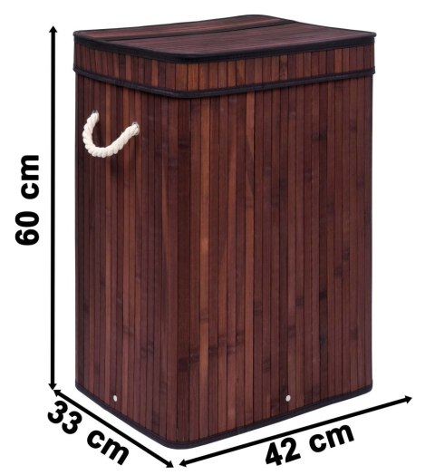 Kosz na pranie bambusowy z pokrywą SOREN 80L wenge Kosz na pranie bambusowy z pokrywą SOREN 80L wenge